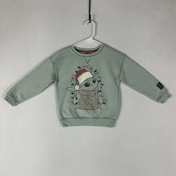 Star Wars Yoda Christmas Sweatshirt Youth Toddler Size 5T Darth Vader Mint Green - Picture 1 of 11